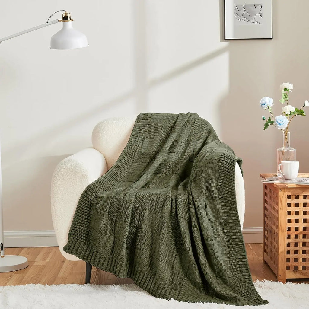 Sofia Cotton Knit Throw Blanket