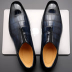 Lorenzo Croc-Embossed Leather Loafers