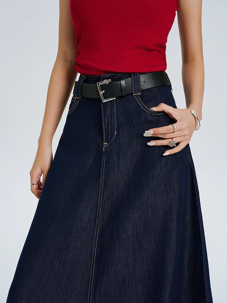 Elise French Retro Denim Skirt