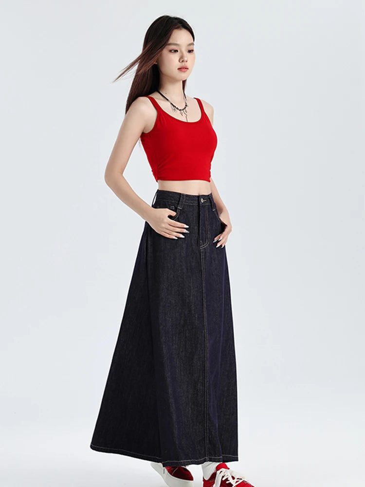 Elise French Retro Denim Skirt