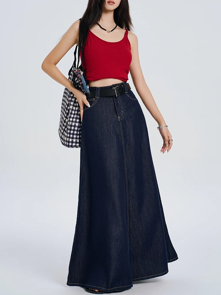 Elise French Retro Denim Skirt
