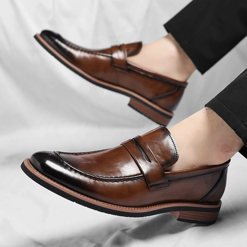 Lorenzo Split-Leather Pointed Loafer